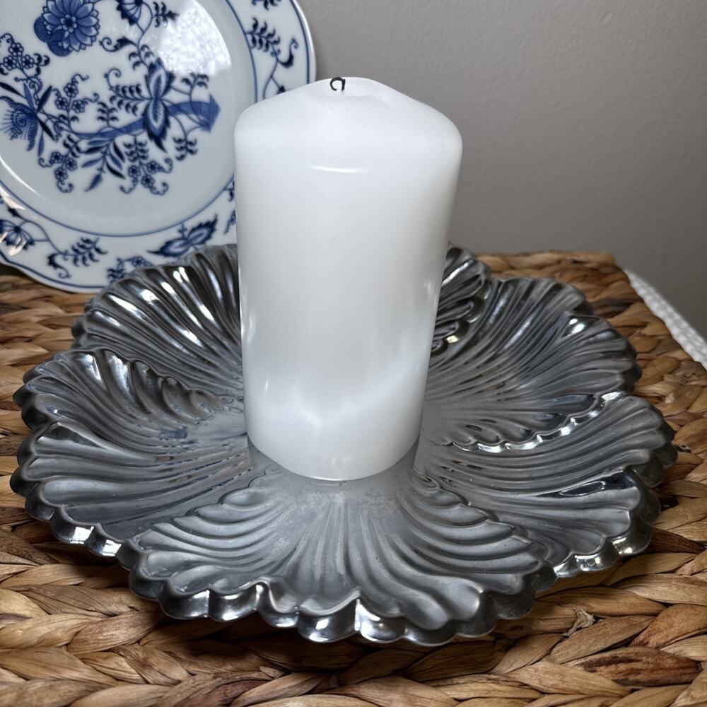 Vintage Shelton Ware Polished Aluminum Swirl Serving Bowl Silver Tone MCM 10”